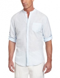 Cubavera Men's Long-Sleeve Banded Collar Woven Shirt With Roll-Up