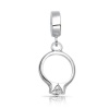 Bling Jewelry Silver CZ Engagement Ring Dangle Charm Pandora Compatible Bead