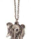 ZAD Fun 3-Piece Antiqued Elephant Charm Necklace Silver Chain - Turn Charm Around to See his Cute Tail