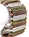 Fashion Jewelry - Rhinestone Filigree Toggle Bracelet- By Fashion Destination | Free Shipping (3 Tone)