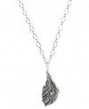 Lucky Brand Locket Silver Feather Necklace