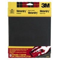 3M Wetordry Sandpaper, 9-Inch by 11-Inch, Super Fine 400 Grit, 5-Sheet