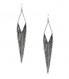 G by GUESS Geometric Earrings with Linear Chain, HEMATITE