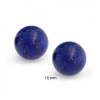 Bling Jewelry Sterling Silver Round Lapis Gemstone Unisex Ball Stud Earrings 10mm