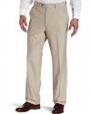 Louis Raphael Men's Blend Textured Solid Classic Fit Flat Front Dress Pant