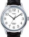 Timex Easy Reader Black Leather / White Dial Women's Watch - T20441