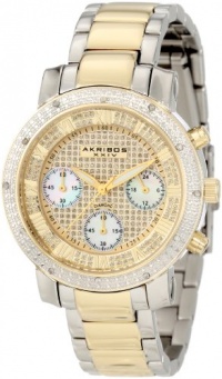 Akribos XXIV Women's AKR440YG2 Dazzling Diamond Accented  Two-tone Chronograph Bracelet  Watch