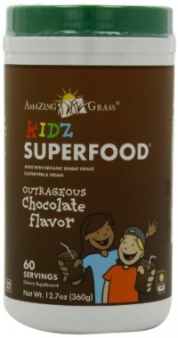 Amazing Grass Kidz SuperFood Powder, Outrageous Chocolate Flavor, 60 Servings, 360-Gram Container