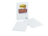 Post-it Super Sticky Notes on Grid Paper, 4 x 6 Inches, 50 Sheets per Pad, White with Blue lines (2 Pads per Pack) (4621-2SSGRID)