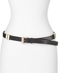 This leather and calf hair Cole Haan belt gives your style options, designed to switch from solid to spot-splashed depending on your outfit.