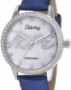 Stuhrling Original Women's 519H.1115C7 Vogue Audrey Hope Swiss Quartz Mother-Of-Pearl Dial Swarovski Blue Watch