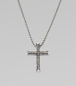 A handsome, utterly modern cross in pure sterling silver. Sterling silver Pendant, about 1½ long Necklace, about 20 long Imported 