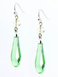 Charter Club Earrings, Silver-Tone and Pale Green Teardrop Bead Dangle Earrings