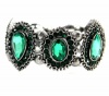 Style&co. Bracelet, Hematite Tone Green Crystal Teardrop and Oval Stretch Bracelet