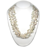 HinsonGayle DIVA Collection Handpicked AAA Ultra-Iridescent White Keshi Cultured Pearl Rope Necklace (75 Inches) {{{SAVE UP TO $50 OFF WITH COUPON, SEE DETAILS BELOW}}}