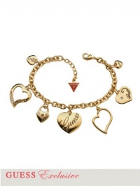 GUESS Gold-Tone Heart Charm Bracelet, GOLD