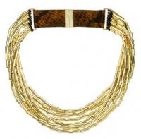 Michael Kors Gold Multi-Strand Barrel Necklace MKJ1462