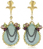 Azaara Romantic Arabella Blue Chalcedony Drop Earrings