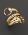 Wrap-around 18K yellow gold Gucci horsebit ring.