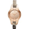 Armani Exchange Rose Gold-Tone Stainless Steel Python-Stamped Leather Ladies Watch AX4129