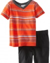 Splendid Littles Baby-Boys  Gladiator Stripe Short Set, Spice, 18-24 Months