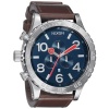 Nixon The 51-30 Chrono Leather Watch in Navy & Brown,Watches for Men