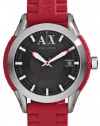 Armani Exchange Mens Red Rubber Strap Watch