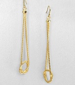 A modern style with a radiant knotted snake chain. BrassLength, about 2.75Hook backImported 