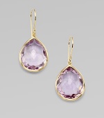 From the Rock Candy Collection. Graceful teardrops of softly hued, richly faceted Brazilian amethyst, set in gleaming 18k gold.Amethyst 18k yellow gold Length, about 1¼ Ear wire Imported