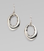 From the Kali Collection. A free-formed, open oval with a pebbled interior in sleek sterling silver. Sterling silverLength, about 1½French wire backImported 