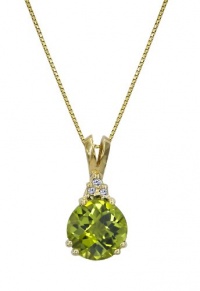 Effy Jewlery 14k Yellow Gold Peridot and Diamond Pendant, 1.74 TCW