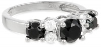 10k White Gold Black and White Diamond Ring (2 cttw)