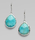 Elegantly faceted turquoise drops are complemented by shiny sterling silver. Turquoise Sterling silver Drop, about 1¼ Ear wire Imported