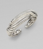 From the Sculpted Cable Collection. A curve of pavé diamonds adorns fluted sterling silver.Diamonds, 1.22 tcw Sterling silver Length, about 2 Imported