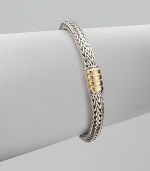 From the Bedeg Collection. A braided sterling silver chain with a beautifully radiant 18k gold station closure. 18k goldSterling silverLength, about 7½Push clasp closureImported 