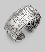 From the Bedeg Collection. Sterling silver shines in a intricate basketwoven design.Sterling silver Width, about 1¼ Diameter, about 2½ Made in Bali 