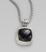 From the Albion Collection. Dazzling black onyx is richly framed in pavé diamonds.Diamonds, 0.48 tcw Black onyx Sterling silver About ½ square Imported Please note: chain sold separately.