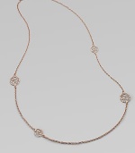 Delicate filigree-inspired stations on a link chain, all in warm 18k rose gold. 18k rose goldLength, about 27Lobster clasp closureMade in Italy