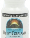 Source Naturals MethylCobalamin Vitamin B-12, Cherry Flavored Sublingual,  1mg, 120 Tablets (Pack of 2)