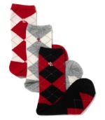 Put a pop of plaid in your step with these cozy cashmere socks from Lauren Ralph Lauren, featuring the iconic LRL logo embroidered at the side.