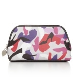 Step up your style status with shoe print cosmetic case from Nine West. Petite and poised to stash all your beauty must-haves, it slips into almost any handbag for on-the-go touch-ups anytime.