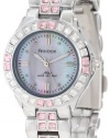 Armitron Women's 75/3689PMSV Pink Colored Swarovski Crystal Accented Silver-Tone Watch