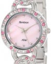 Armitron Women's 75/3954PMPS Pink Swarovski Crystal Accented Silver-Tone Bangle Watch