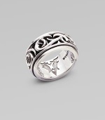 A carved thorn motif enlivens pure sterling silver. Sterling silver About 1 diam. Imported 