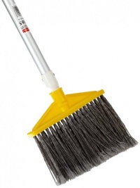 Rubbermaid Commercial FG638500 Gray 11-Inch Flagged Polypropylene Angle Broom with Aluminum Handle