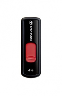 Transcend 4 GB JetFlash 500 Retractable USB Flash Drive - TS4GJF500E (Black)