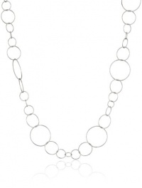 Sterling Silver Open Circle Link Necklace, 36