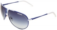 Carrera Gipsy/S Aviator Sunglasses,Blue & White Frame/Dark Blue Gradient Lens,One Size