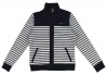 Lauren Active Women's Mockneck Full-Zip Striped Track Jacket (Small, White/Capri Navy)