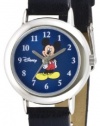 Disney Women's MCK616 Mickey Mouse Silver Case Blue Dial Black Strap Watch